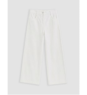 LCW Kids Beyaz Wideleg Kız Çocuk Gabardin Pantolon
