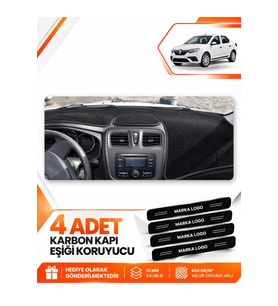 RENAULT SYMBOL UZUN TİP.2 (2013-2021) Uyumlu Ön Torpido Koruma Kılıfı Halısı - Siyah