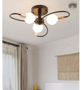 RİOLIGHT RETRO ÜÇLÜ TAVAN AVİZESİ (Siyah)