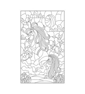 Artdeco Desenli Tuvaller Hayvanlar 30X40Cm Tek Boynuzlu At