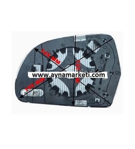 Skoda Octavıa Superb Elektrikli Ayna Camı 08/12 Kör Noktalı Mavi Cam Sol 3T0857521 (Oem No: 3T085752