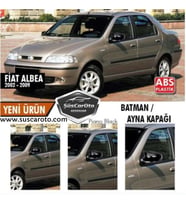 Fiat Albea 2002-2009 Batman Yarasa Ayna Kapağı Piano Black ABS Plastik