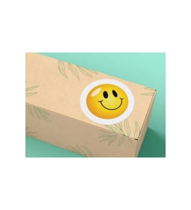 Gülen Suratlar Sarı Emoji Etiketi Yuvarlak Mat Sticker 4 Cm (40 Adet)