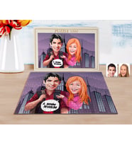 BK Gift Kişiye Özel Sevgililer Karikatürlü 1000 Parça Profesyonel Puzzle-91