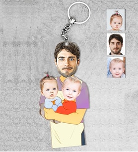 Kişiye Özel Aile Ahşap Anahtarlık-13