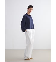 LCW Vision Lacivert Oversize Modal Karışımlı Kadın Gömlek