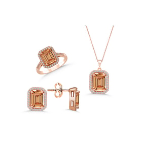 Gümüş Takı Seti Modern Zarif Tasarım Rose Gold