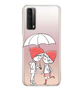 Huawei P Smart 2021 Uyumlu Kapak Aşk Tasarımlı Şeffaf Silikon Kılıf