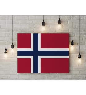 Norveç Bayrağı Kanvas Tablo 40x55cm Dekoratif Tablo
