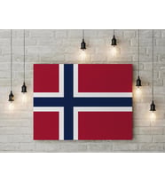 Norveç Bayrağı Kanvas Tablo 40x55cm Dekoratif Tablo