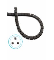 Hematit Doğal Taş Mat Siyah Kare Kesim Çift Delik 6x6mm Dizi [AA]