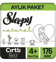 Sleepy Natural Bebek Bezi 4+ Beden 176'lı (Yeşil)