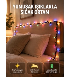 Enerji Tasarruflu Şeffaf Kablo 5 m 50 LED Dekor Işık Yeni Nesil