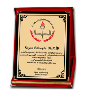 Plaket 12*16 kişiye özel