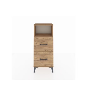 Arges Komodin Tek Raflı 2 Çekmeceli 44x30x106 Çam-Çam