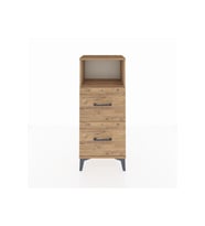 Arges Komodin Tek Raflı 2 Çekmeceli 44x30x106 Çam-Çam