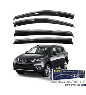 Niken Toyota Rav4 2013-2018 Kromlu Cam Rüzgarlığı 4 LÜ (Siyah)