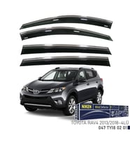 Niken Toyota Rav4 2013-2018 Kromlu Cam Rüzgarlığı 4 LÜ (Siyah)