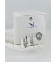 Zirkon Taşlı Üçlü Kombin Küpe - Kp00382