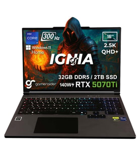 GameRaider IGNIA GR16 Intel Core i9-14900HX 32GB DDR5 2TB SSD RTX 5070Ti 12GB 140W 16 inç 2.5K QHD+ 300Hz W11 Home Gaming Laptop