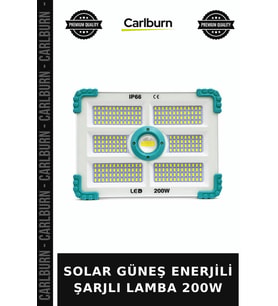 SOLAR GÜNEŞ ENERJİLİ ŞARJLI LAMBA 200W Kamp Aydınlatma Balkon Lambası