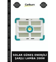 SOLAR GÜNEŞ ENERJİLİ ŞARJLI LAMBA 200W Kamp Aydınlatma Balkon Lambası