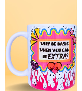 Why be Basic Renkli Tasarım Dopamin Porselen Kupa