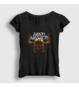Presmono Kadın Siyah Helmet Amon Amarth T-Shirt 380599tt