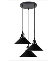 RİOLİGHT VİNTAGE,RETRO,RUSTİK, SİYAH 3XE27 DUYLU METAL SARKIT AVİZE ÇAP:30CM