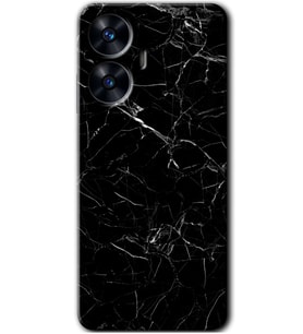 Realme C55 Kılıf HD Desen Baskılı Kılıf - Siyah Mermer