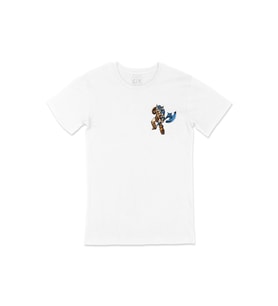 Viking Baltalı Cep Logo Tasarımlı Beyaz Tişört