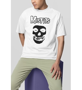 Misfits Baskılı Unisex Oversize Müzik Grubu Tişört