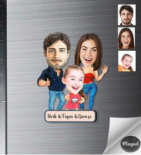 Kişiye Özel Aile Ahşap Magnet 24
