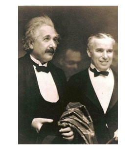 Elbert Einstein Ve Charlie Chaplin Tablo Ahşap Poster Dekoratif
