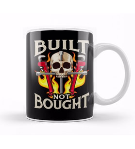 Built Not Bought Car & Motorcycle Mechanic Junkie Kupa Bardak Porselen