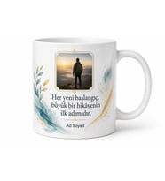 Yeni İşe Başlayan İçin Fotoğraflı İsimli Baskılı Kupa Bardak Tebrik Hediyesi