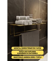Kendinden Yapışkanlı Banyo Havluluk Raf, Montaj Gerektirmez
