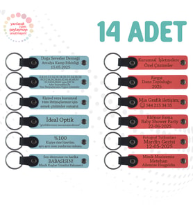 Gök Mavi & Nar Çiçeği, 14’lü Set, Kişiselleştirilebilir Anahtarlık, Kurumsal Seminer Katılımcılarına
