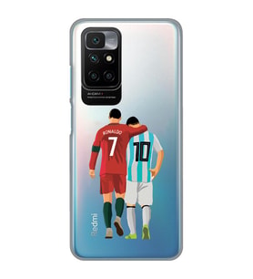 Redmi 10 2022 Uyumlu Lionel Messi ve Cristiano Ronaldo Desenli Şeffaf Telefon Kılıfı