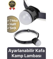 Özel Üretim Mıknatıs Sabitleme Oynar Başlıklı Esnek Lastik COB4 Led 7 Modlu Şarjlı Kafa Kamp Lambası