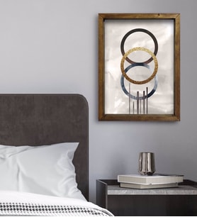 BK Gift Yatak Odası Konseptli Doğal Masif Ahşap Çerçeveli Tablo 45x65cm-72