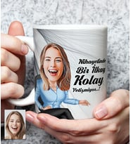 Kişiye Özel Kolay Yetişmiyor Karikatür Beyaz Kupa Bardak