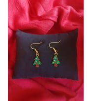 Miyuki Boncuk El Yapımı Minik Çam Ağacı Küpe Yılbaşı Christmas Noel