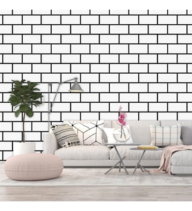 60x30cm Shiny Beyaz Tuğla Desen Kendinden Yapışkanlı Karavan Prefabrik Banyo Wc Duvar Kaplama Paneli