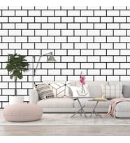 60x30cm Shiny Beyaz Tuğla Desen Kendinden Yapışkanlı Karavan Prefabrik Banyo Wc Duvar Kaplama Paneli