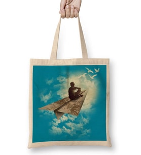 Surreal Dreams Paper Aeroplane Bez Çanta Uzun Saplı