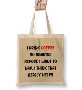 CAT Funny Coffee Drinks Art Lover Gift Quote - Vintage Retro Rainbow Style Bez Çanta Uzun Saplı