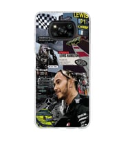 Poco X3 Pro / X3 NFC Uyumlu Lewis Hamilton Kolaj Tasarımlı Şeffaf Telefon Kılıfı