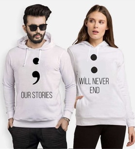 Tshirthane Our Stories Will Never End Sevgili Kombinleri Kapüşonlu Kombini (Tek Ürün Fiyatıdır.)