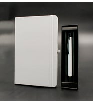 Beyaz Defter & Beyaz Tükenmez Kalem Hediye Seti